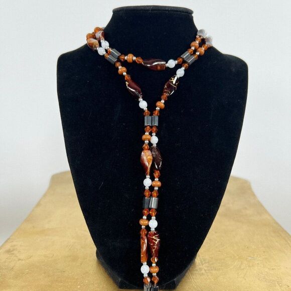 Brown Stone Magnetic Waist Beads - Bohemian Fairycore Earthy Belly Waist Chain - Picture 6 of 7